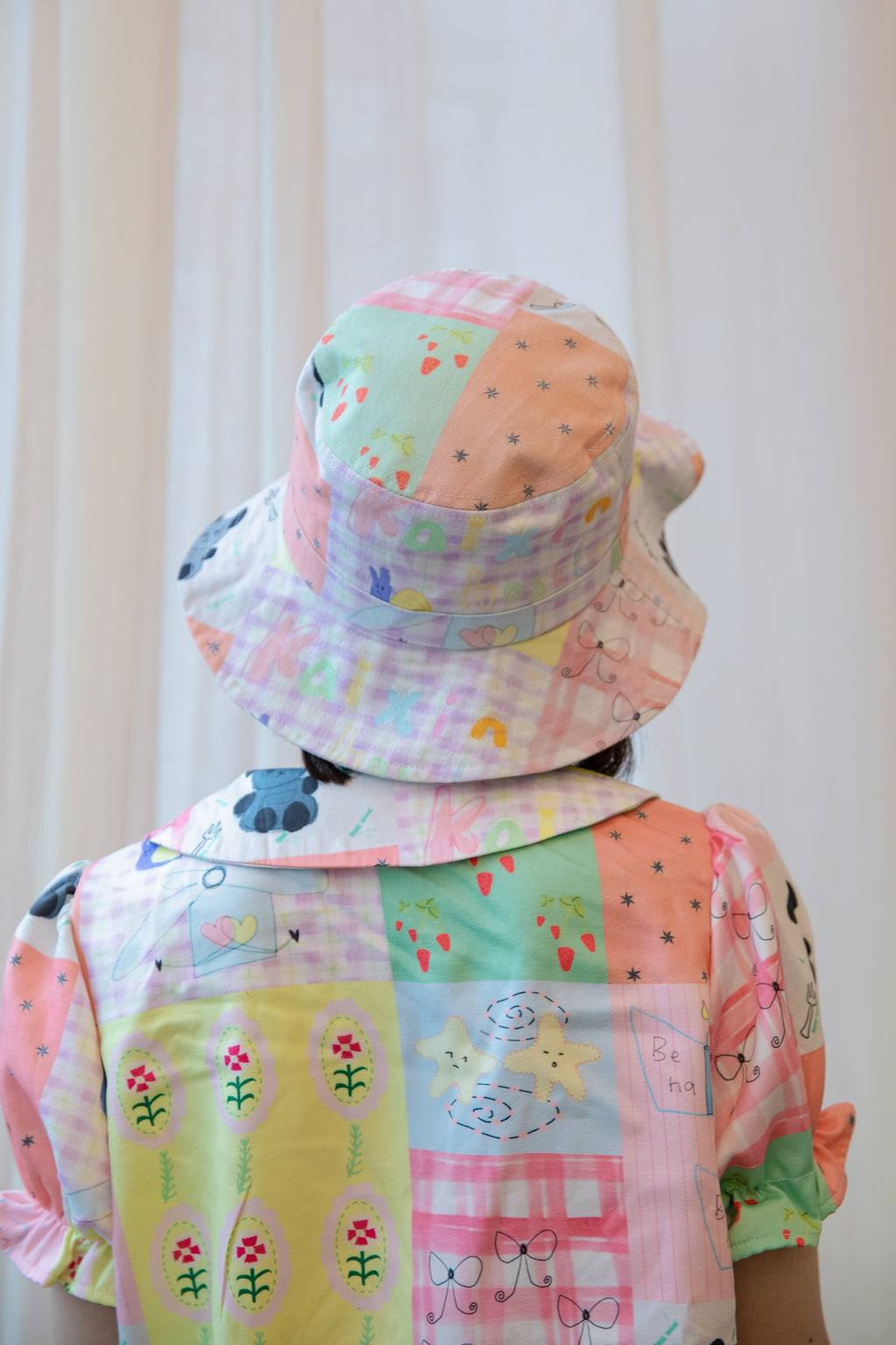 Panda print bucket hat