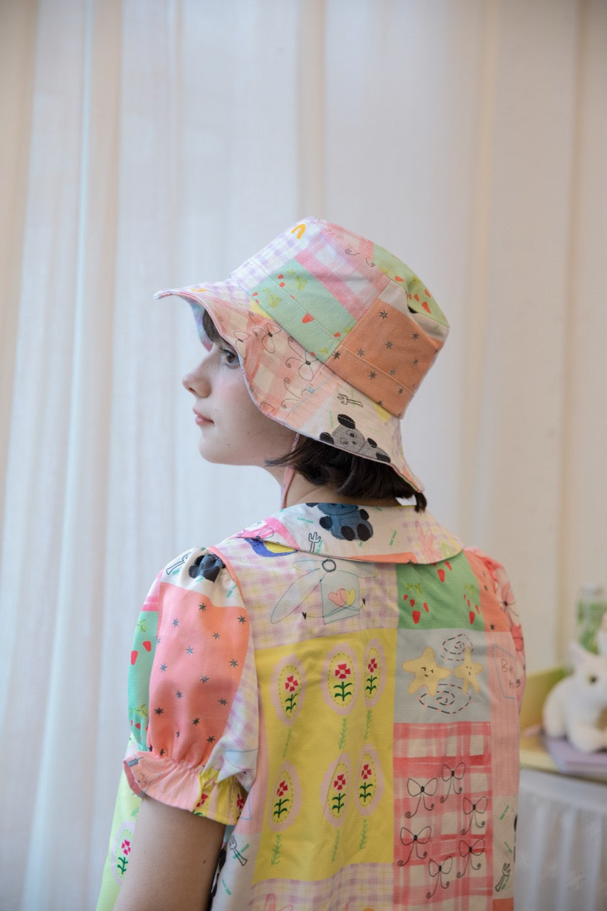 Panda print bucket hat