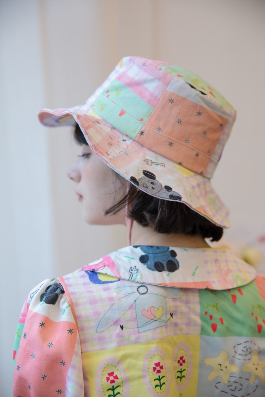 Panda print bucket hat