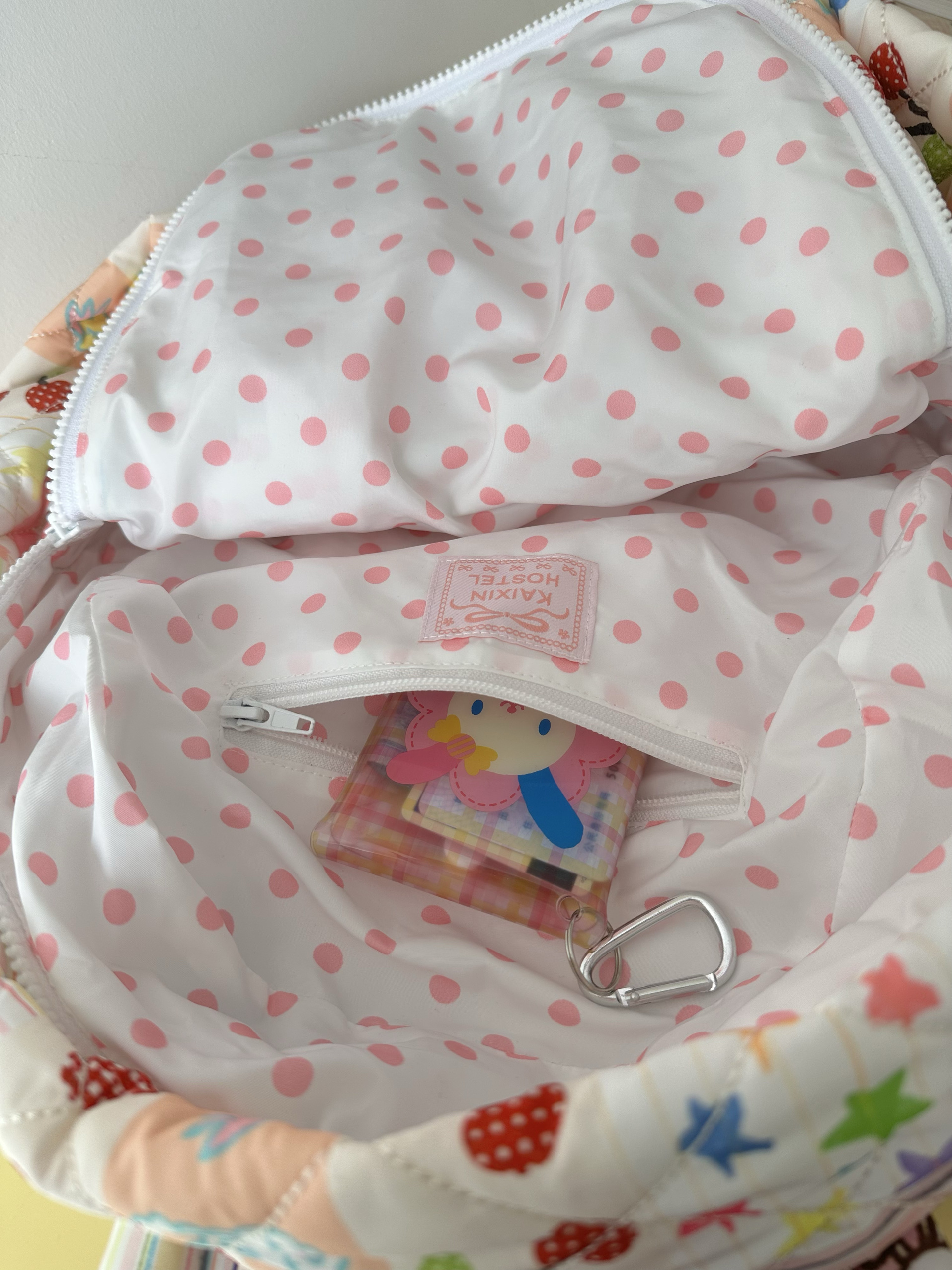 Quilted printed backpack