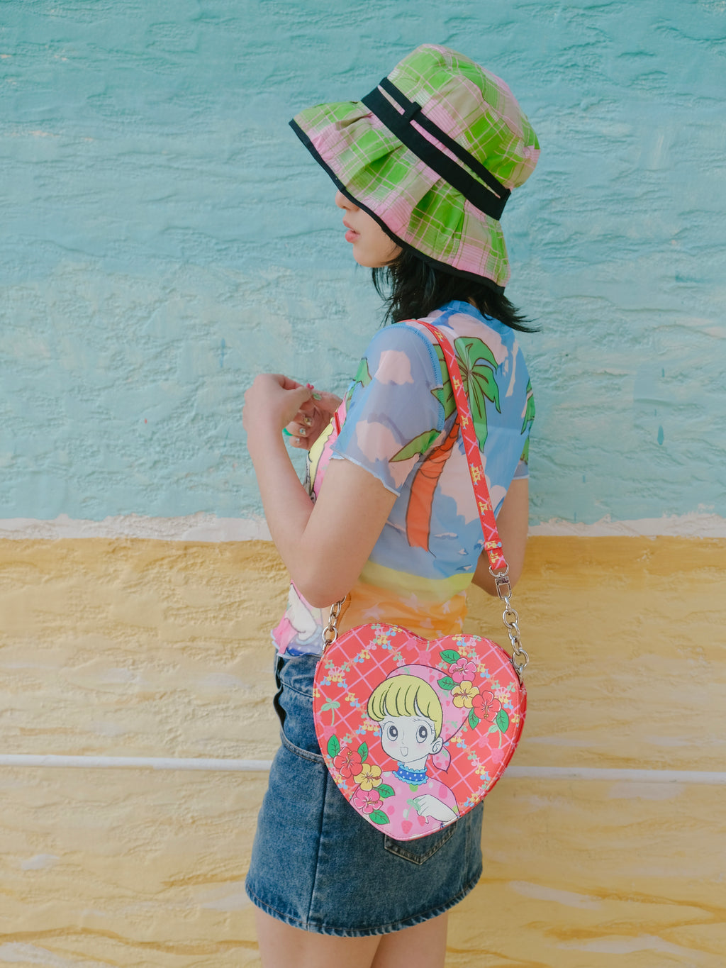 Red heart girl's crossbody bag