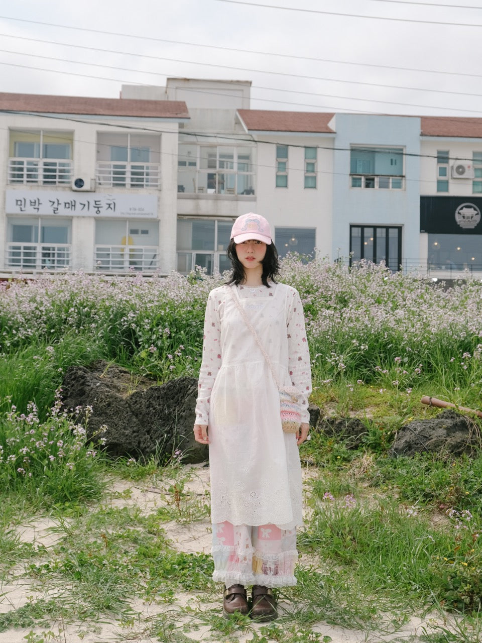 White vest dress with a cover-up