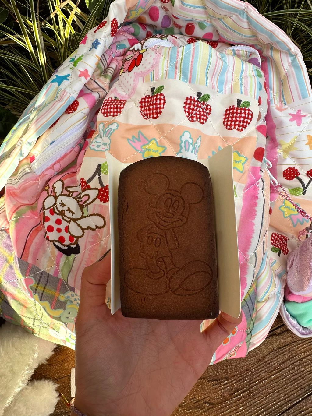 Quilted printed backpack