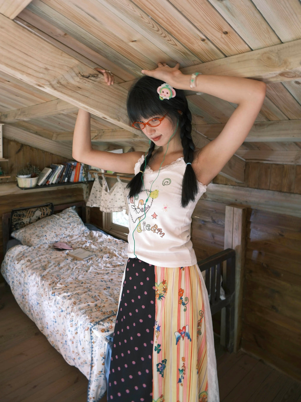 White printed camisole