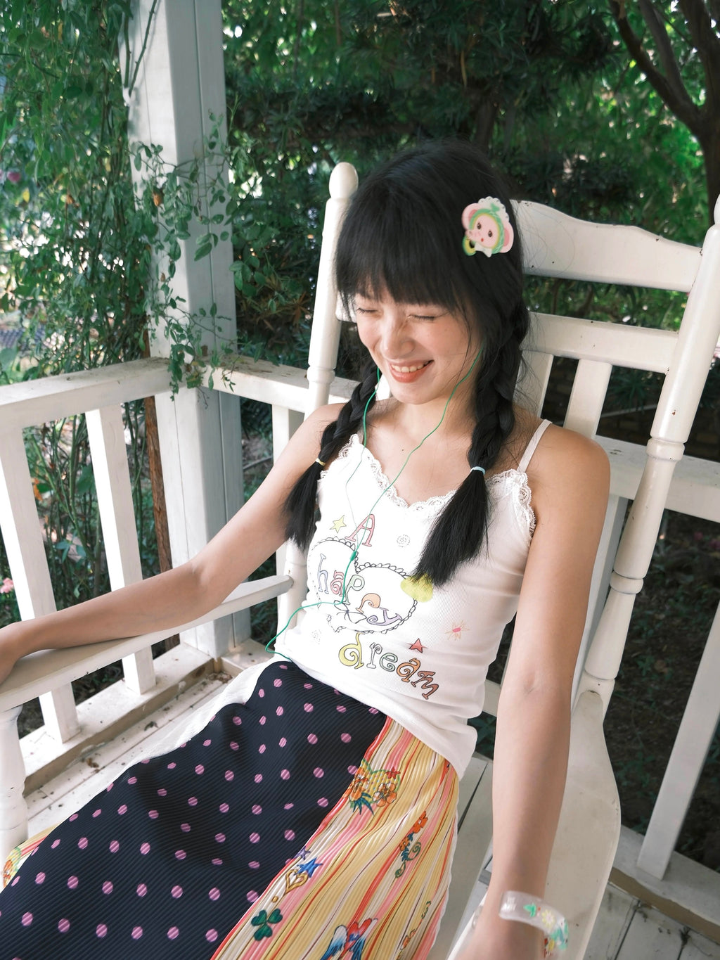 White printed camisole