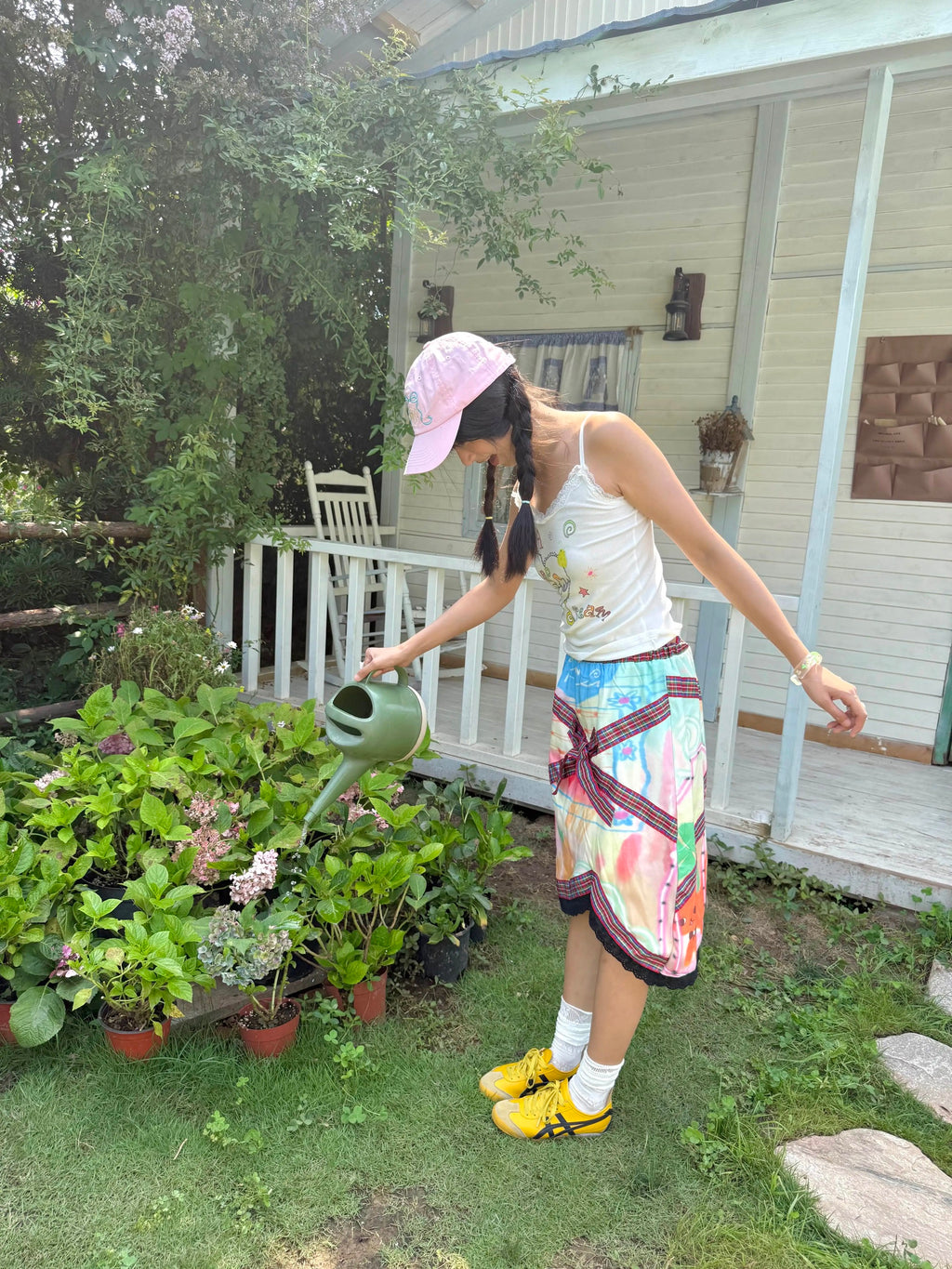 White printed camisole