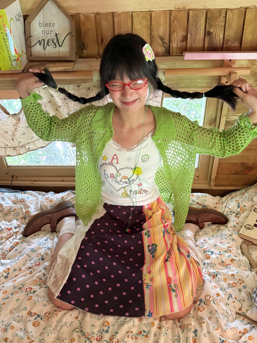 White printed camisole