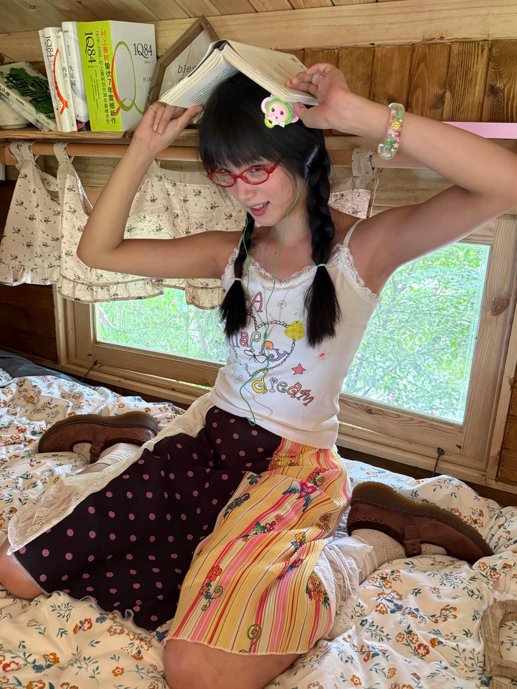 White printed camisole