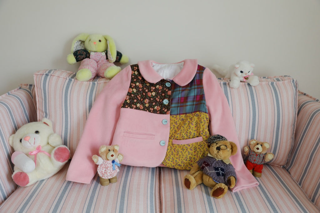 Patchwork floral wool-blend blazer