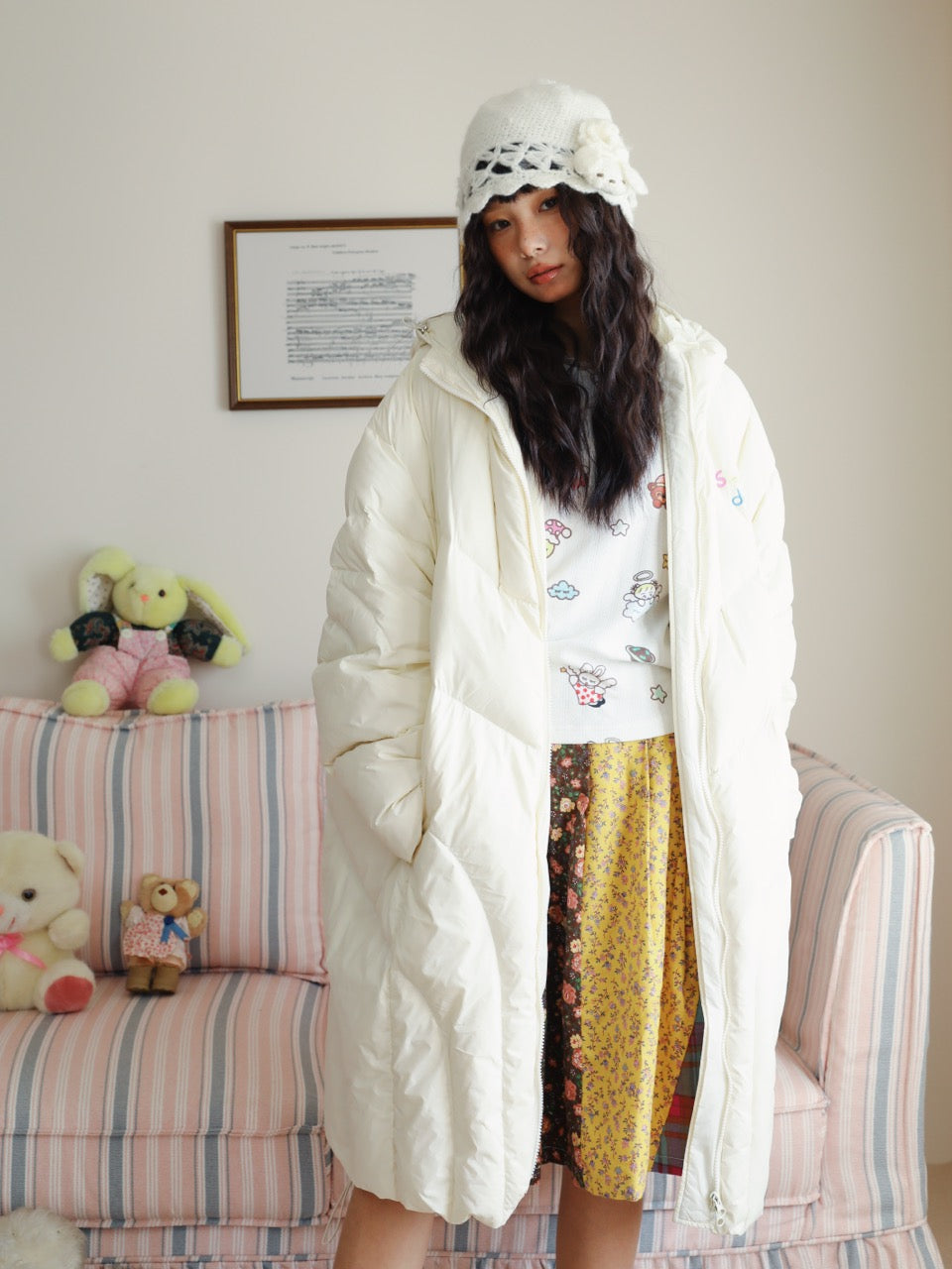 White long down jacket