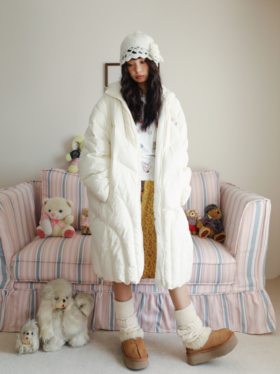 White long down jacket