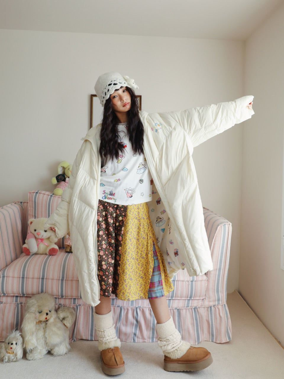 White long down jacket