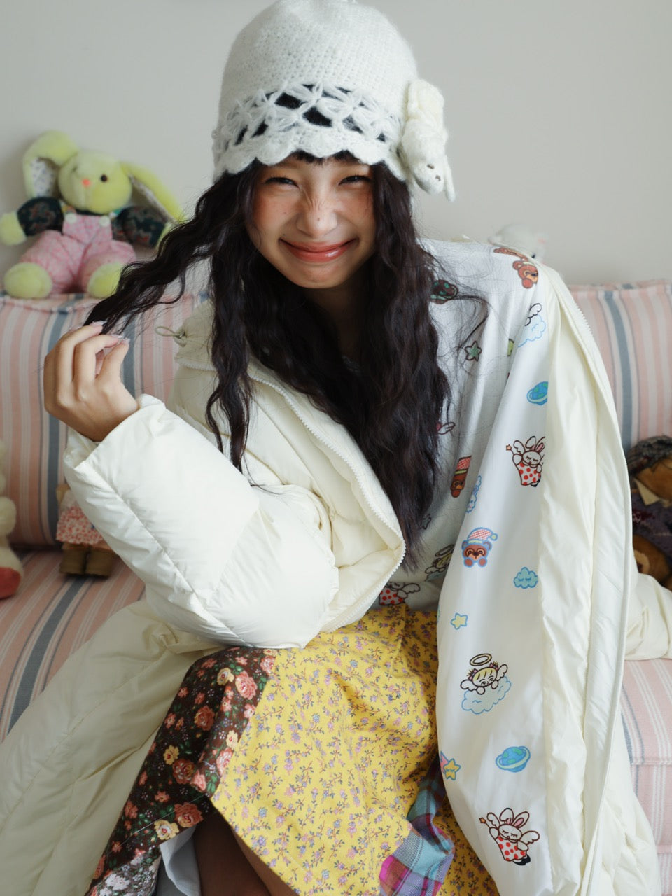 White long down jacket