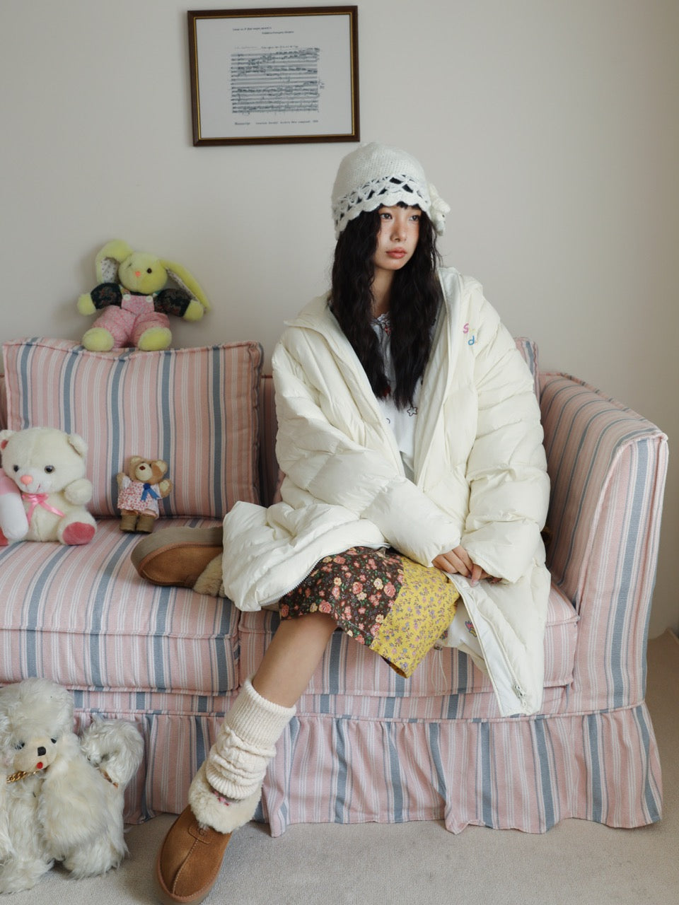 White long down jacket