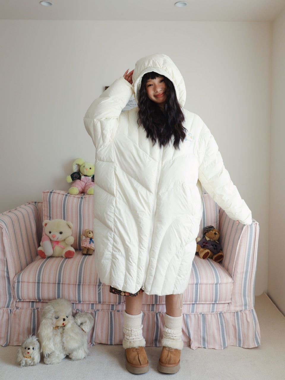 White long down jacket