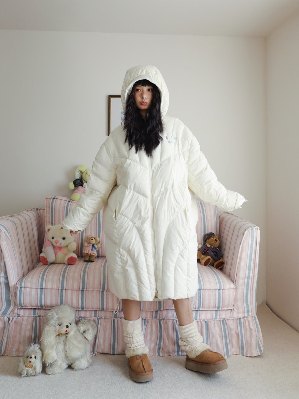 White long down jacket