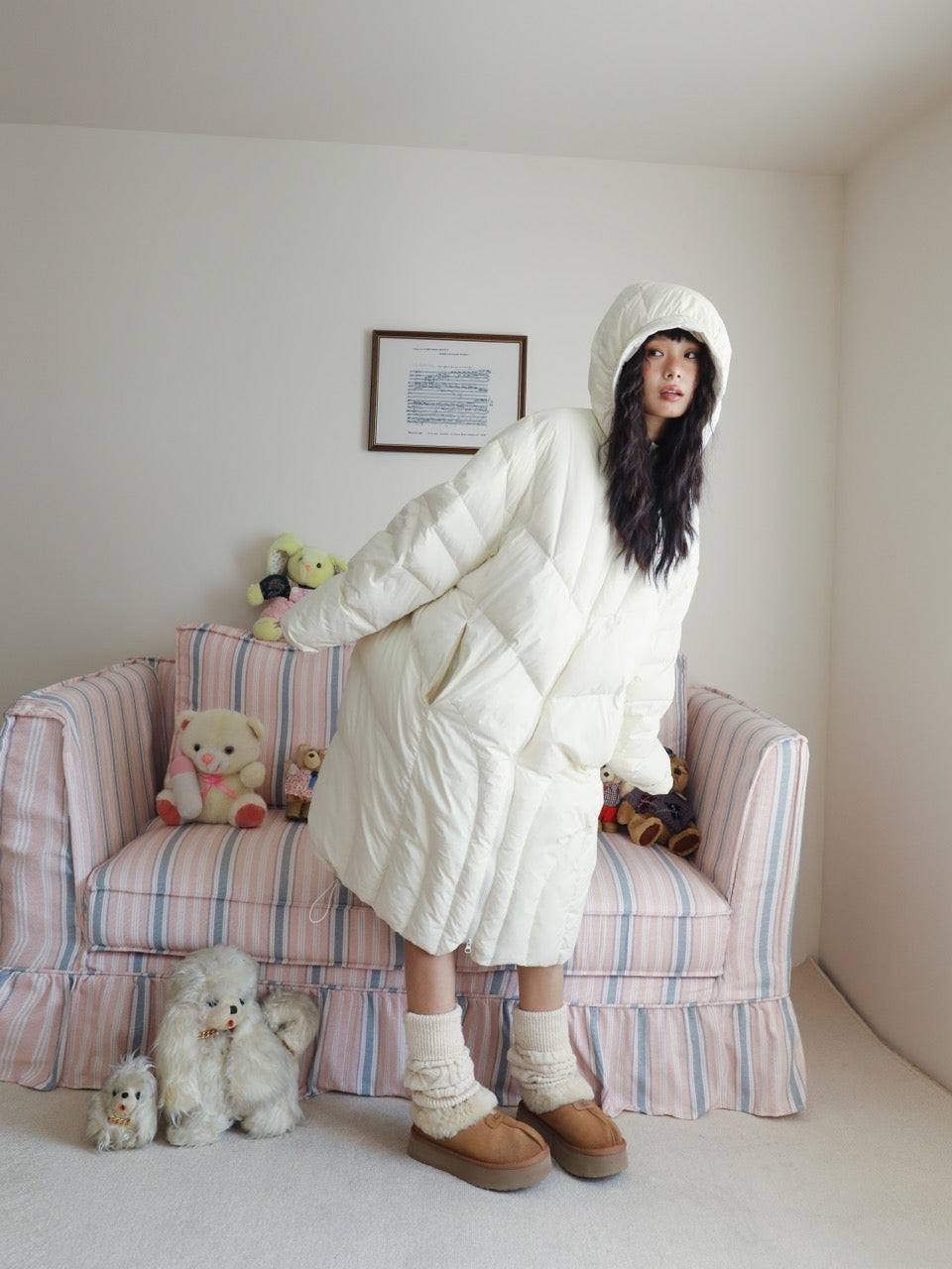 White long down jacket