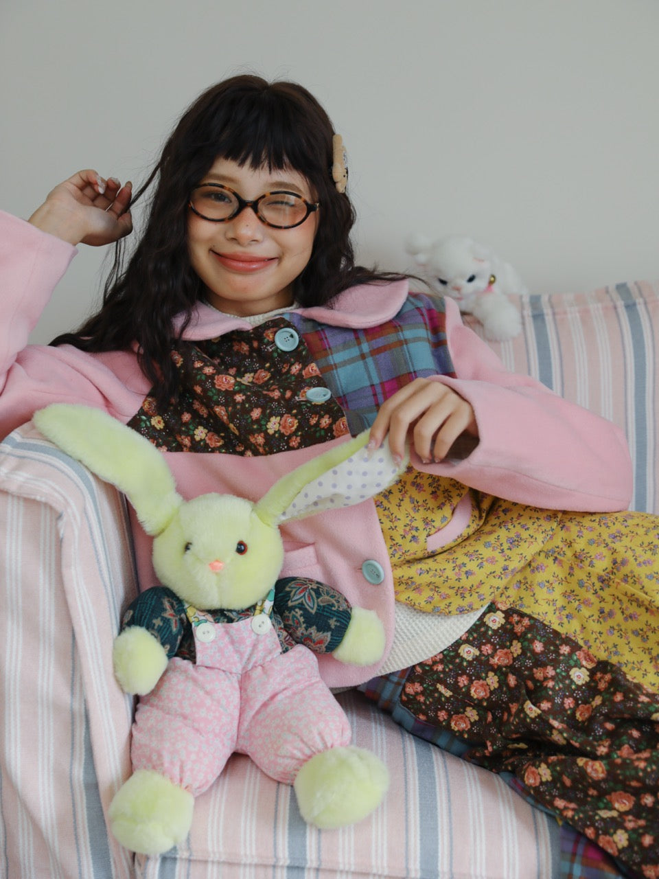 Patchwork floral wool-blend blazer