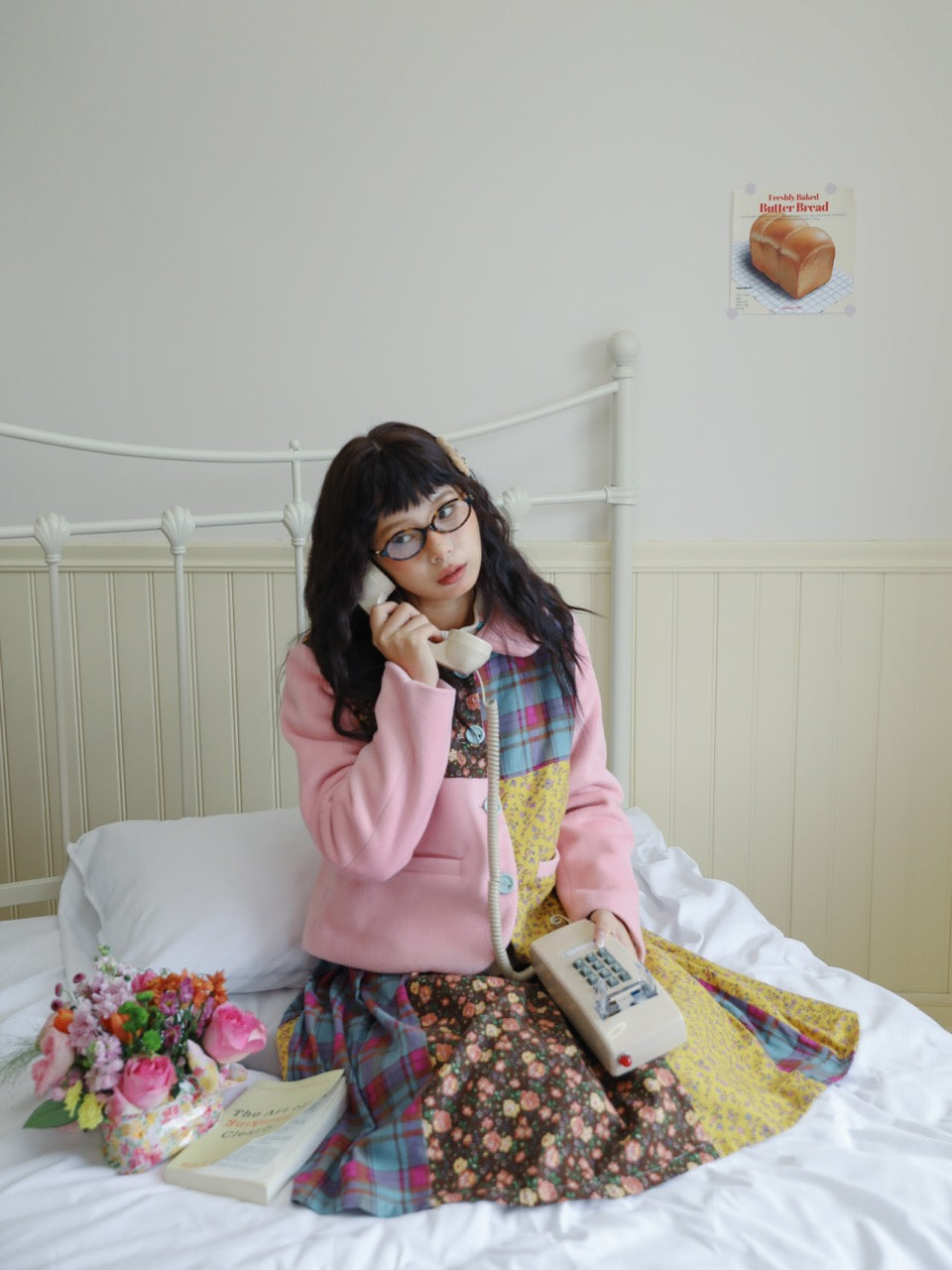 Patchwork floral wool-blend blazer